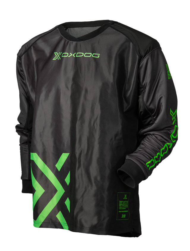 X2 Goalie Shirt SR Padded Black/Green 25/26